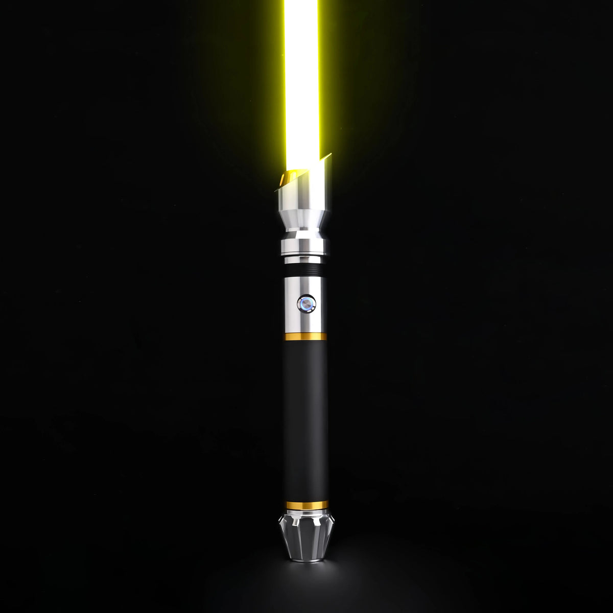 Guardian lightsaber with black, silver and gold hilt